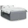 Image de vidaXL Sommier Ã  lattes de lit avec matelas Gris clair 160x200cm Tissu