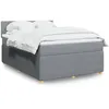 Image de vidaXL Sommier Ã  lattes de lit avec matelas Gris clair 160x200cm Tissu