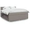 Image de vidaXL Sommier Ã  lattes de lit avec matelas Taupe 180x200 cm Tissu