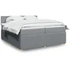 Image de vidaXL Sommier Ã  lattes de lit avec matelas Gris clair 200x200cm Tissu