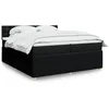 Image de vidaXL Sommier Ã  lattes de lit avec matelas Noir 200x200 cm Tissu
