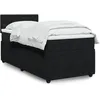 Image de vidaXL Sommier Ã  lattes de lit avec matelas Noir 90x190 cm Velours