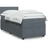 Image de vidaXL Sommier Ã  lattes de lit et matelas Gris foncÃ© 90x200 cm Velours