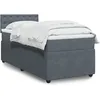 Image de vidaXL Sommier Ã  lattes de lit et matelas Gris foncÃ© 90x200 cm Velours