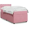 Image de vidaXL Sommier Ã  lattes de lit avec matelas Rose 90x200 cm Velours