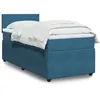 Image de vidaXL Sommier Ã  lattes de lit avec matelas bleu 90x200 cm velours