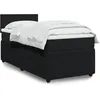 Image de vidaXL Sommier Ã  lattes de lit avec matelas Noir 100x200 cm Velours