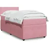 Image de vidaXL Sommier Ã  lattes de lit avec matelas Rose 100x200 cm Velours