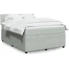 Image de vidaXL Sommier Ã  lattes de lit et matelas Gris clair 140x190cm Velours