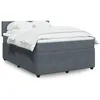 Image de vidaXL Sommier Ã  lattes de lit et matelas Gris foncÃ© 140x200cm Velours