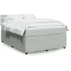 Image de vidaXL Sommier Ã  lattes de lit et matelas Gris clair 140x200cm Velours