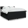 Image de vidaXL Sommier Ã  lattes de lit avec matelas Noir 180x200 cm Velours