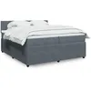 Image de vidaXL Sommier Ã  lattes de lit et matelas Gris foncÃ© 200x200cm Velours