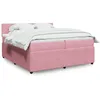 Image de vidaXL Sommier Ã  lattes de lit avec matelas Rose 200x200 cm Velours