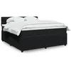 Image de vidaXL Sommier Ã  lattes de lit et matelas Noir 200x200 cm Velours