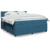 Image de vidaXL Sommier Ã  lattes de lit et matelas Bleu 200x200 cm velours