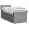 Image de vidaXL Sommier Ã  lattes de lit et matelas Gris clair 90x190 cm Tissu