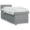 Image de vidaXL Sommier Ã  lattes de lit et matelas Gris clair 90x190 cm Tissu
