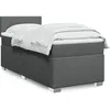 Image de vidaXL Sommier Ã  lattes de lit avec matelas Gris foncÃ© 90x200 cm Tissu