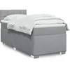 Image de vidaXL Sommier Ã  lattes de lit avec matelas Gris clair 90x200 cm Tissu