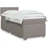 Image de vidaXL Sommier Ã  lattes de lit avec matelas Taupe 90x200 cm Tissu