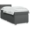 Image de vidaXL Sommier Ã  lattes de lit avec matelas Gris foncÃ© 100x200cm Tissu