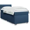 Image de vidaXL Sommier Ã  lattes de lit avec matelas Bleu 100x200 cm Tissu