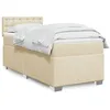 Image de vidaXL Sommier Ã  lattes de lit avec matelas CrÃ¨me 100x200 cm Tissu