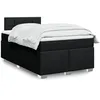 Image de vidaXL Sommier Ã  lattes de lit avec matelas noir 120x190 cm tissu