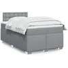 Image de vidaXL Sommier Ã  lattes de lit et matelas gris clair 120x190 cm tissu