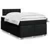 Image de vidaXL Sommier Ã  lattes de lit avec matelas noir 120x190 cm tissu