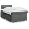 Image de vidaXL Sommier Ã  lattes de lit avec matelas Gris foncÃ© 120x200cm Tissu