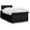 Image de vidaXL Sommier Ã  lattes de lit avec matelas Noir 120x200 cm Tissu