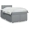 Image de vidaXL Sommier Ã  lattes de lit avec matelas Gris clair 120x200cm Tissu