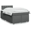 Image de vidaXL Sommier Ã  lattes de lit avec matelas Gris foncÃ© 120x200cm Tissu