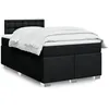 Image de vidaXL Sommier Ã  lattes de lit avec matelas Noir 120x200 cm Tissu