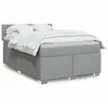 Image de vidaXL Sommier Ã  lattes de lit avec matelas Gris clair 140x190cm Tissu