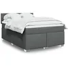 Image de vidaXL Sommier Ã  lattes de lit avec matelas Gris foncÃ© 140x190cm Tissu