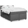 Image de vidaXL Sommier Ã  lattes de lit avec matelas Gris foncÃ© 140x190cm Tissu