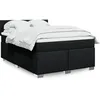 Image de vidaXL Sommier Ã  lattes de lit avec matelas Noir 140x190 cm Tissu