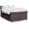 Image de vidaXL Sommier Ã  lattes de lit avec matelas Marron foncÃ© 140x190 cm