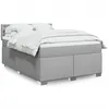 Image de vidaXL Sommier Ã  lattes de lit avec matelas Gris clair 140x190cm Tissu