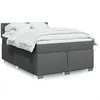 Image de vidaXL Sommier Ã  lattes de lit avec matelas Gris foncÃ© 140x190cm Tissu