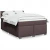 Image de vidaXL Sommier Ã  lattes de lit avec matelas Marron foncÃ© 140x190 cm