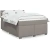 Image de vidaXL Sommier Ã  lattes de lit avec matelas Taupe 140x190 cm Tissu