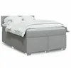 Image de vidaXL Sommier Ã  lattes de lit avec matelas Gris clair 140x200cm Tissu