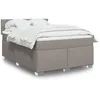 Image de vidaXL Sommier Ã  lattes de lit avec matelas Taupe 140x200 cm Tissu
