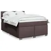 Image de vidaXL Sommier Ã  lattes de lit avec matelas Marron foncÃ© 140x200 cm