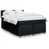Image de vidaXL Sommier Ã  lattes de lit avec matelas Noir 140x200 cm Tissu