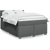 Image de vidaXL Sommier Ã  lattes de lit avec matelas Gris foncÃ© 140x200cm Tissu